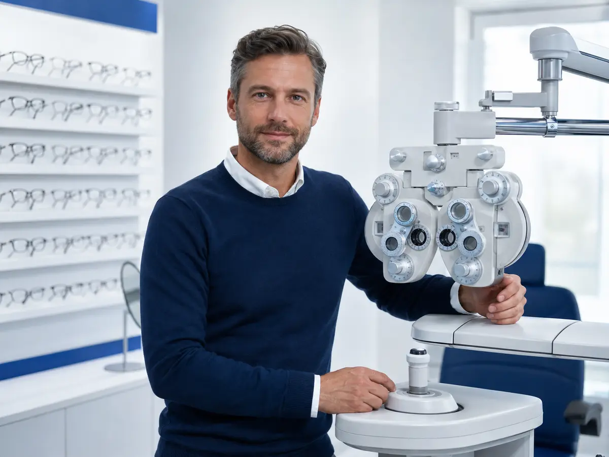 Optometrysta Optyk M&M w gabinecie badania wzroku